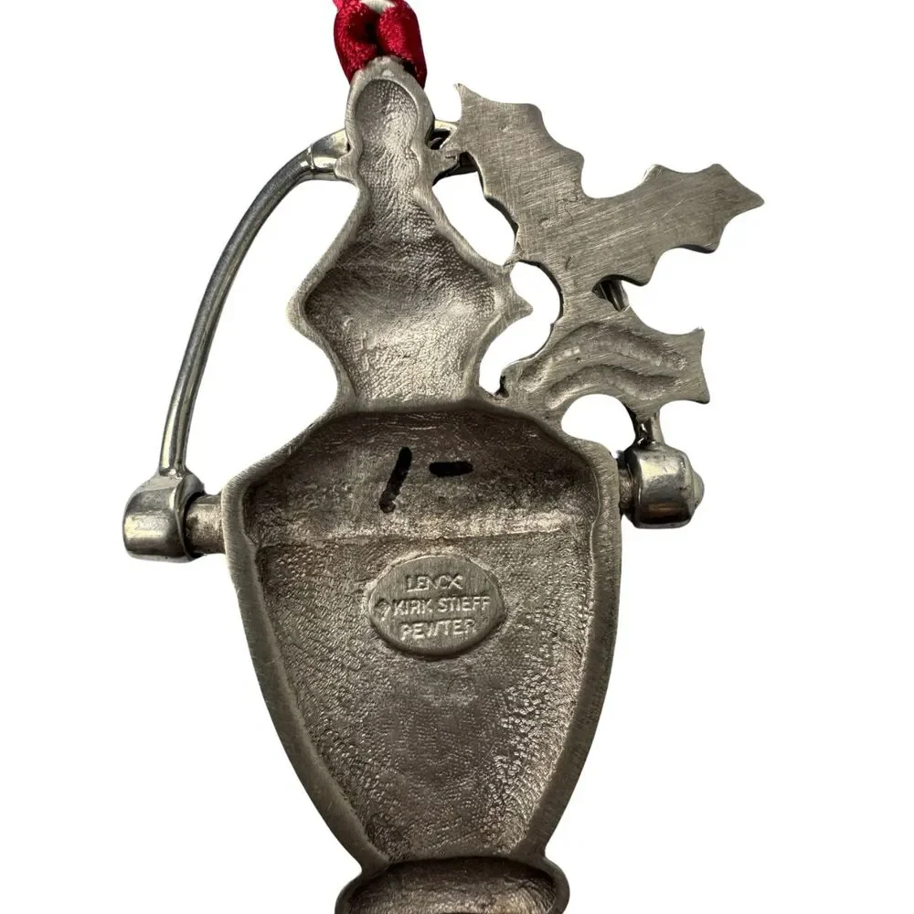 Lenox Kirk Stieff Pewter Bless This Home Doorknocker Christmas Ornament 2000 Vtg